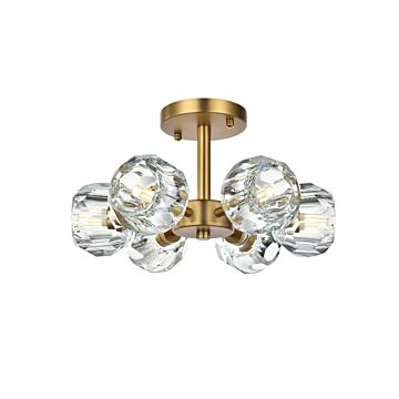 Eren 6-Light Flush Mount in Satin Gold