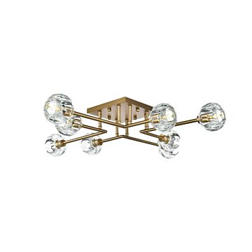 Eren 8-Light Flush Mount in Satin Gold