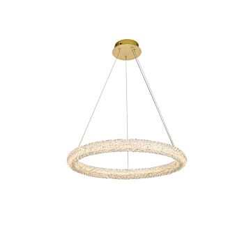 Bowen 1-Light LED Chandelier in Satin Gold