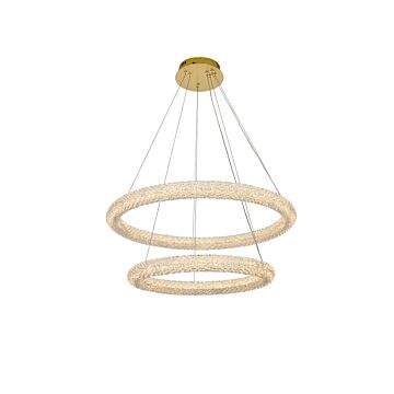 Bowen 2-Light LED Chandelier in Satin Gold