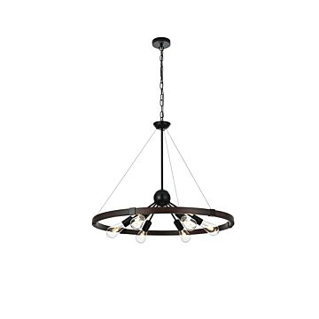 Thora 6-Light Pendant in Black
