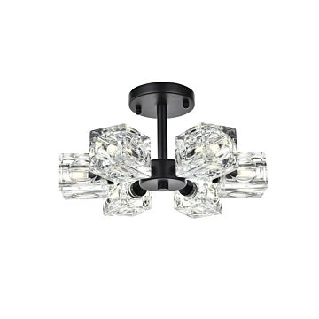 Lyra 6-Light Flush Mount in Black