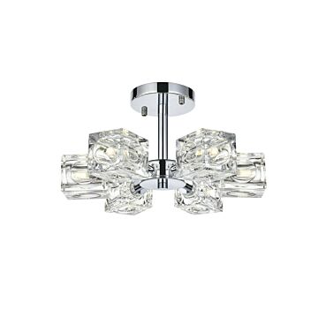 Lyra 6-Light Flush Mount in Chrome