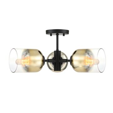 Gatsby 3-Light Semi-Flush Mount in Matte Black