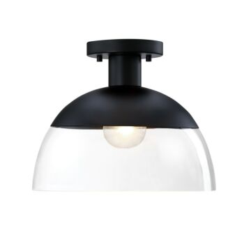 Rey 1-Light Semi-Flush Mount in Matte Black