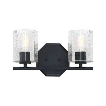 Haven 2-Light Bathroom Vanity Light in Matte Black