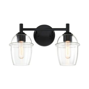Summer Jazz 2-Light Bathroom Vanity Light in Matte Black