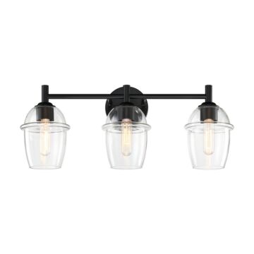 Summer Jazz 3-Light Bathroom Vanity Light in Matte Black