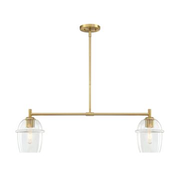 Summer Jazz 2-Light Island Pendant in Brushed Gold