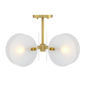 Sky Fall 3-Light Semi-Flush Mount in Brushed Gold
