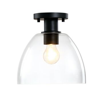 Indigo 1-Light Semi-Flush Mount in Matte Black