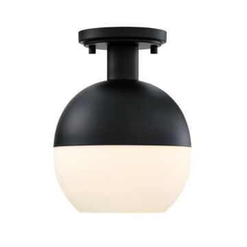 Linden 1-Light Semi-Flush Mount in Matte Black