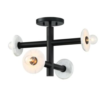 Fina 4-Light Semi-Flush Mount in Matte Black