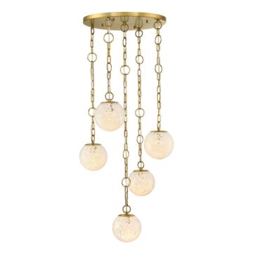 Wine Flower 5-Light Chandelier in Brushed Gold