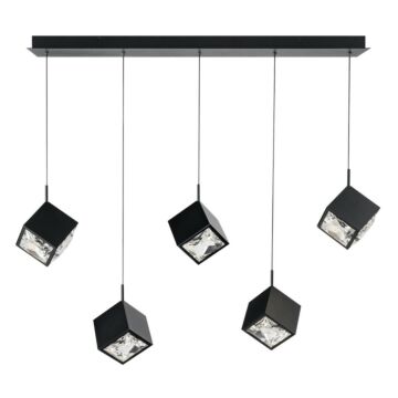 Ice Cube LED Chandelier in Black by W.A.C. Lighting