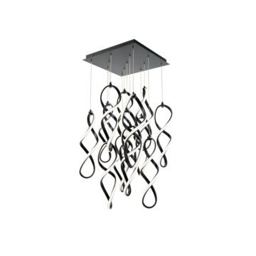 Interlace LED Chandelier in Black by W.A.C. Lighting