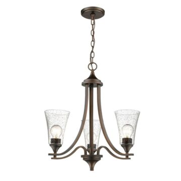 Natalie Three Light Chandelier in Rubbed Bronze by Millennium
