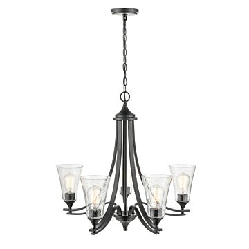 Natalie Five Light Chandelier in Matte Black by Millennium