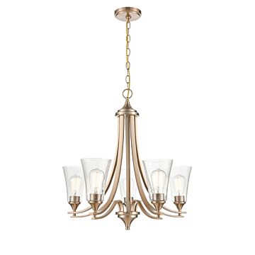 Natalie Five Light Chandelier in Modern Gold by Millennium