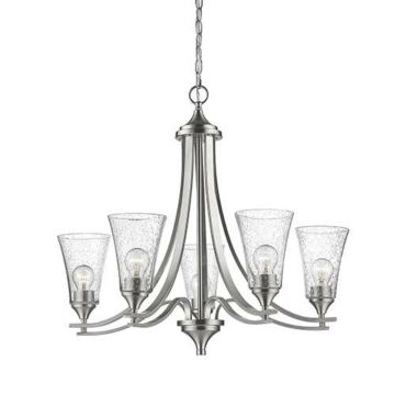 Natalie Five Light Chandelier in Satin Nickel by Millennium