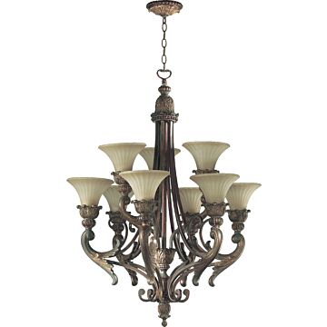 MADELEINE Nine Light Chandelier in Corsican Gold by Quorum International