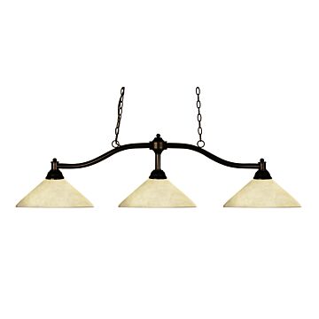 Z-Lite Chance 3-Light Linear Pendant Light In Bronze