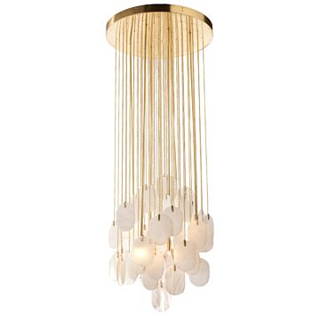 Constaledo Six Light Pendant in Brass by Metropolitan