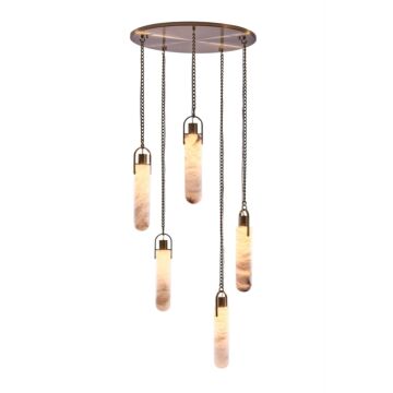 Flint LED Pendant in Winter Brass by Kalco