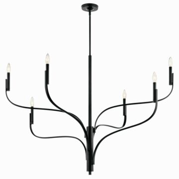 Livadia Six Light Chandelier in Black by Kichler