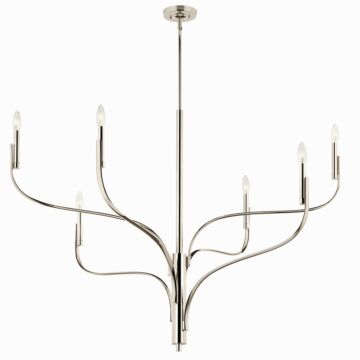 Livadia Six Light Chandelier in Polished Nickel by Kichler