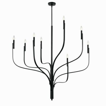 Livadia Eight Light Chandelier in Black by Kichler