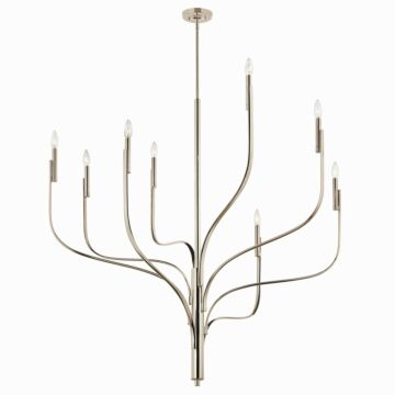 Livadia Eight Light Chandelier in Polished Nickel by Kichler