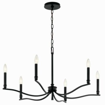 Malene Six Light Chandelier in Black by Kichler