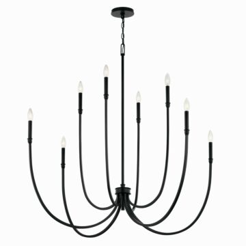 Malene Eight Light Foyer Chandelier in Black by Kichler