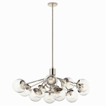 Silvarious 12 Light Linear Chandelier Convertible in Polished Nickel by Kichler