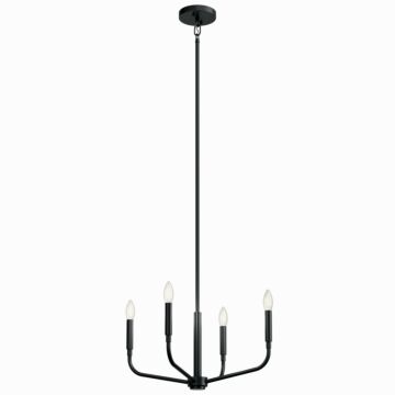 Madden Four Light Chandelier Semi Flush Mount in Black by Kichler