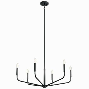 Madden Six Light Chandelier in Black by Kichler