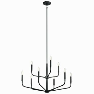Madden Nine Light Chandelier in Black by Kichler