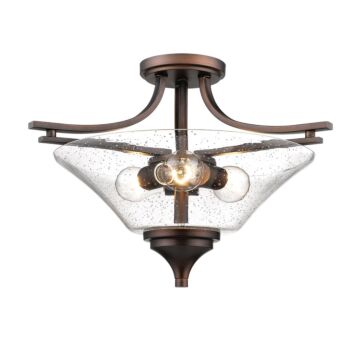 Natalie Three Light Semi Flush Mount in Rubbed Bronze by Millennium