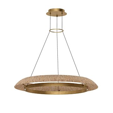 Noa LED Chandelier in Hand Rubbed Antique Brass by Visual Comfort Modern