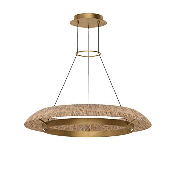 Noa LED Chandelier in Hand Rubbed Antique Brass by Visual Comfort Modern
