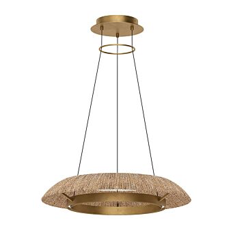 Noa LED Chandelier in Hand Rubbed Antique Brass by Visual Comfort Modern