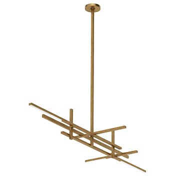 Cityscape LED Linear Chandelier in Hand Rubbed Antique Brass by Visual Comfort Modern