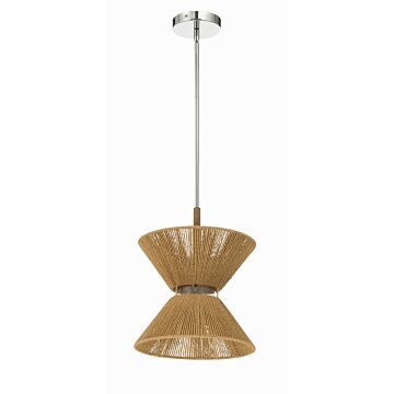 Serena One Light Pendant in Chrome Walnut by Craftmade