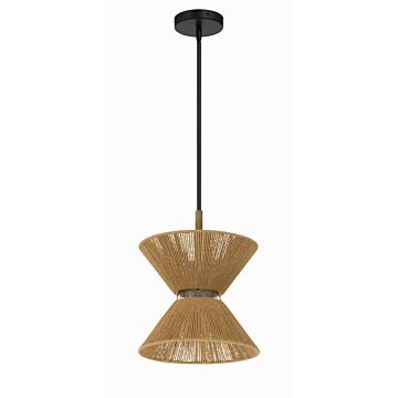 Serena One Light Pendant in Flat Black Walnut by Craftmade
