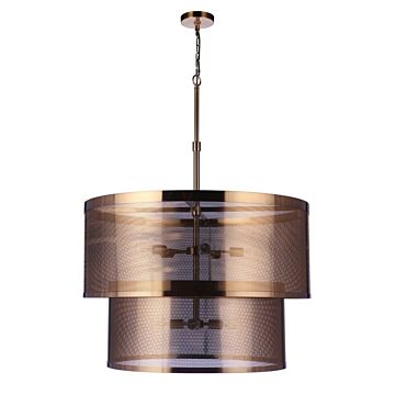 Mesh Nine Light Pendant in Satin Brass by Craftmade