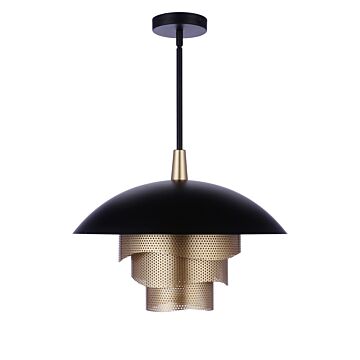 Sculptural Statement Pendants LED Pendant in Flat Black Matte Gold by Craftmade