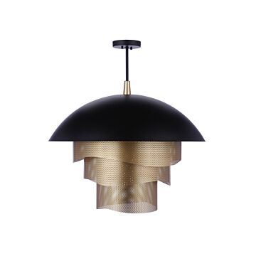 Sculptural Statement Pendants LED Pendant in Flat Black Matte Gold by Craftmade