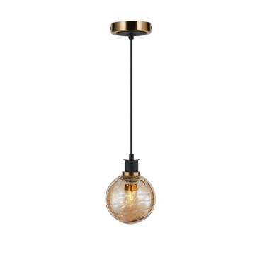 Gem  Pendant in Black and Brushed Brass by Artcraft