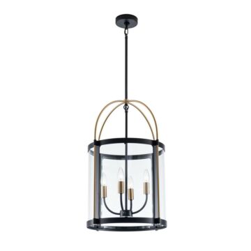 Bonita  Pendant in Black and Brushed Brass by Artcraft